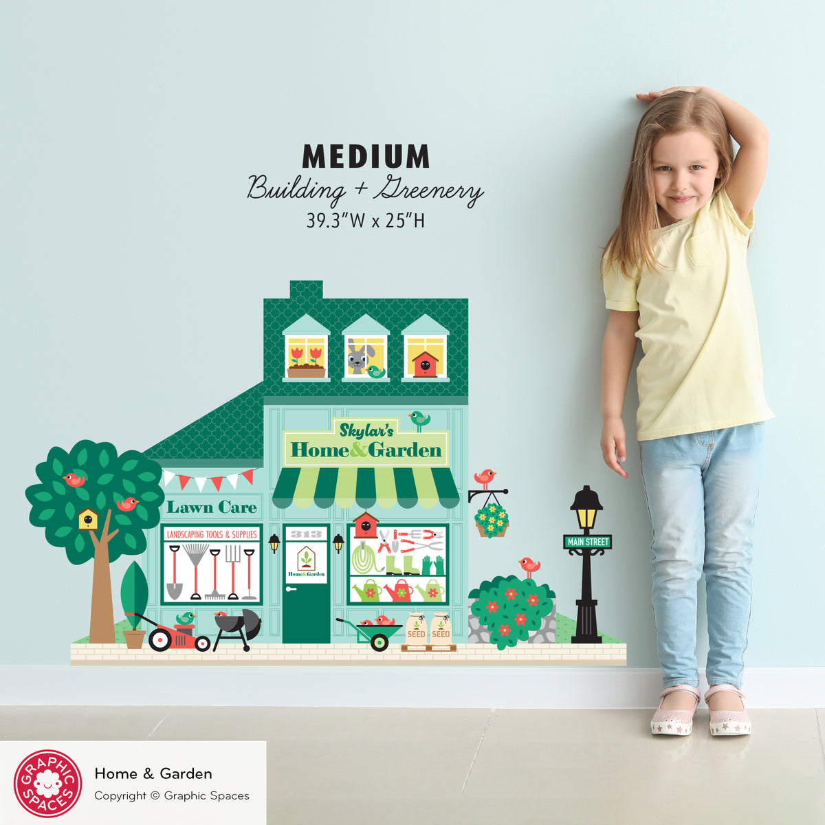 Home &amp; Garden Shop Fabric Wall Decal - Happy Town