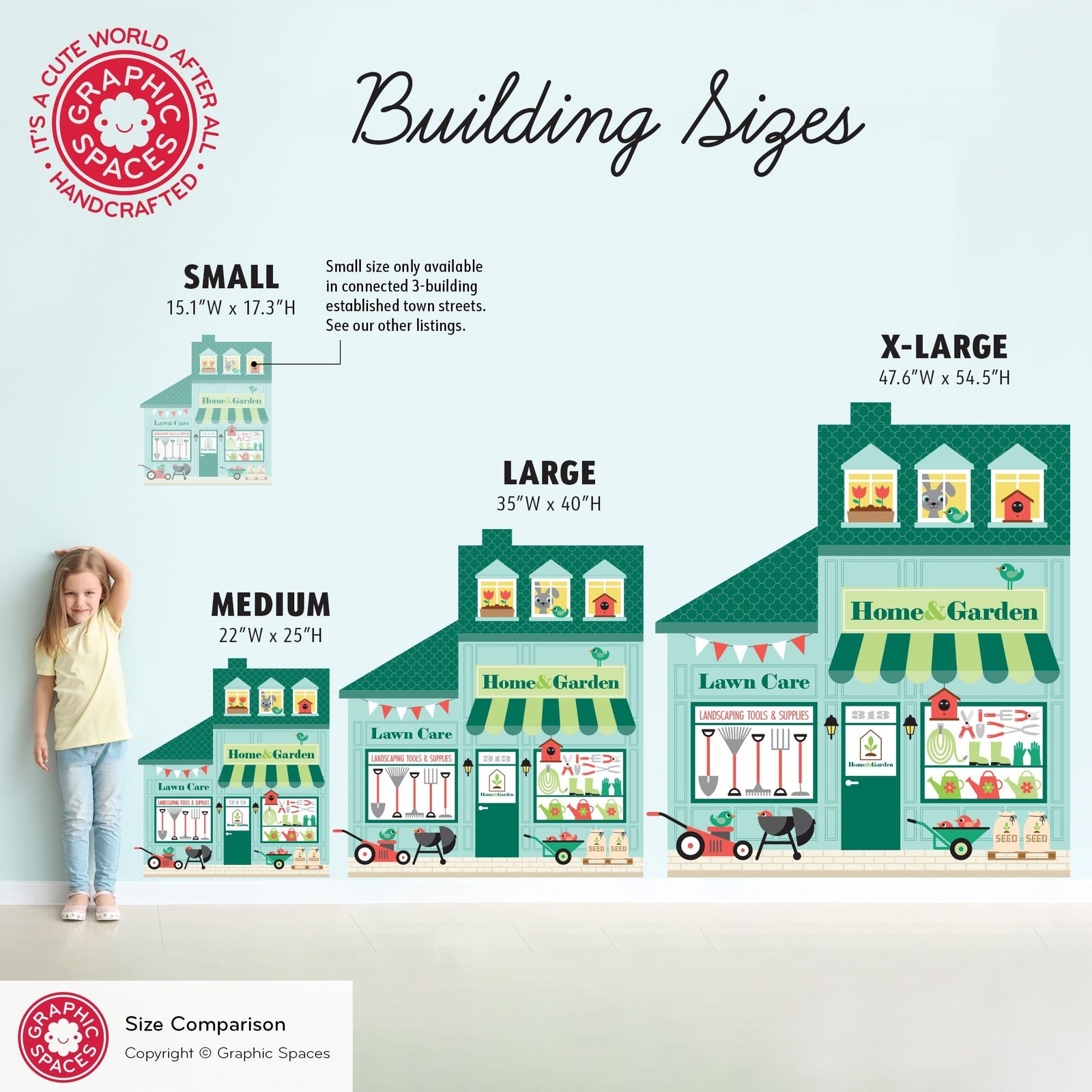 Kids Wall Decal - Happy Town Home & Garden Store (Personalized) - Graphic Spaces