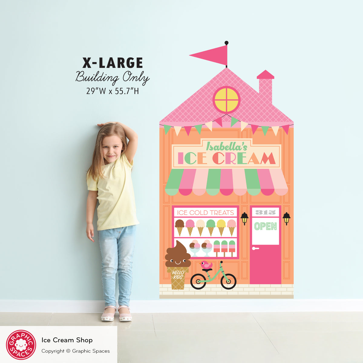 Ice Cream Shop Fabric Wall Decal - Happy Town