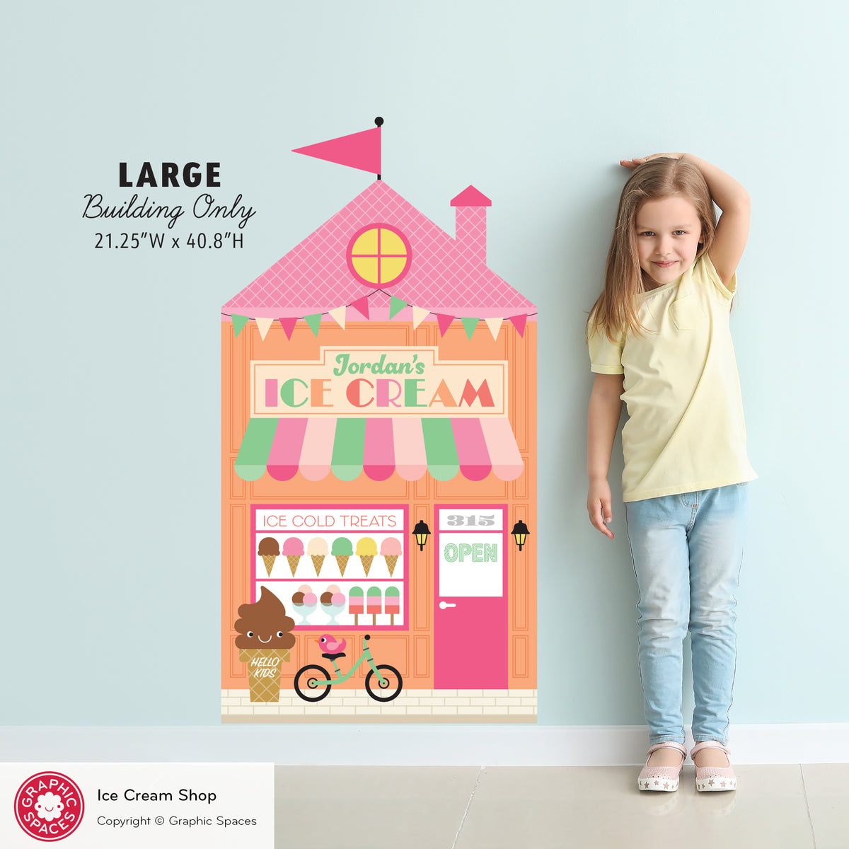 Ice Cream Shop Fabric Wall Decal - Happy Town