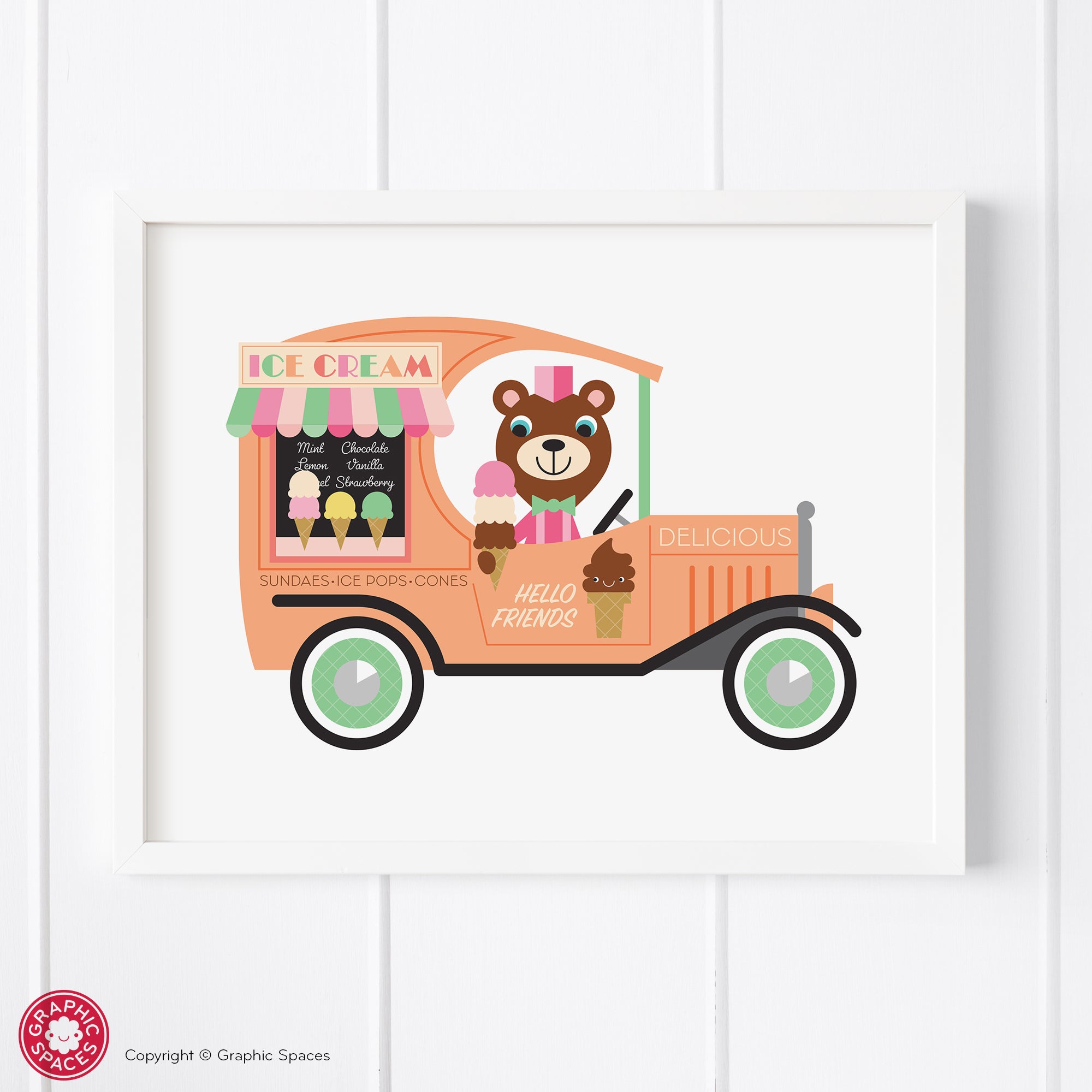 Food truck nursery art prints. Set of three.