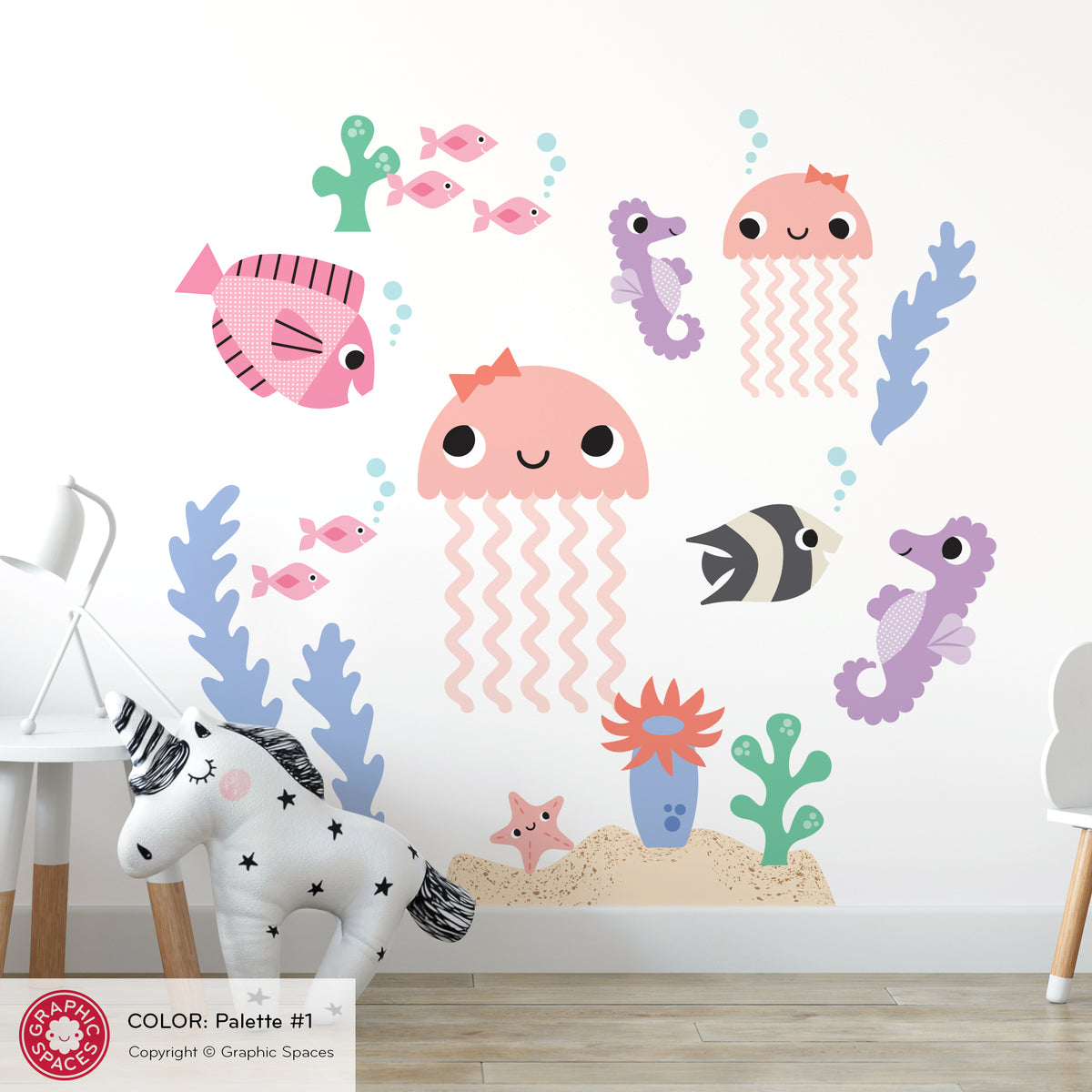 Jellyfish &amp; Ocean Friends Peel-and-Stick Wall Decals