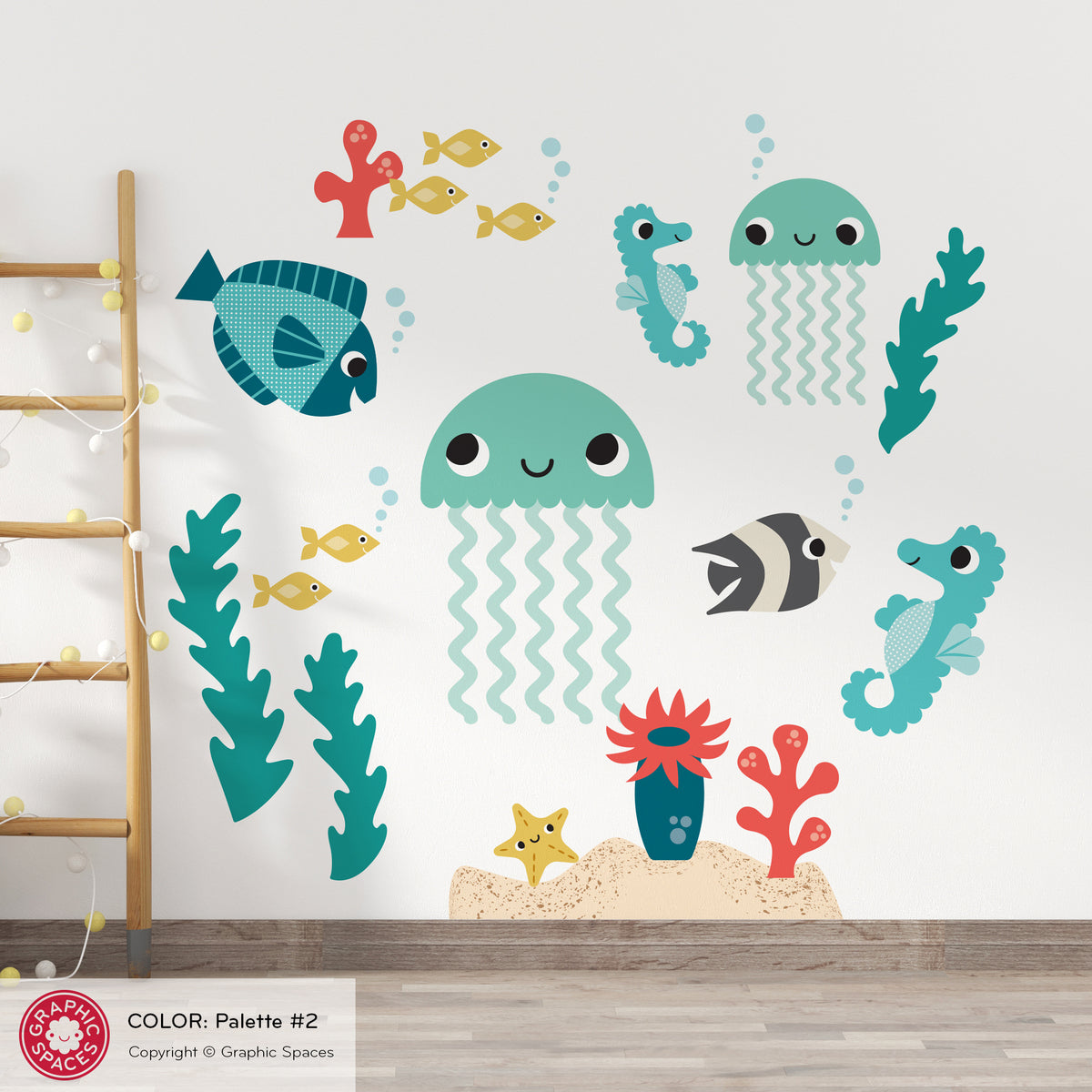 Jellyfish &amp; Ocean Friends Peel-and-Stick Wall Decals