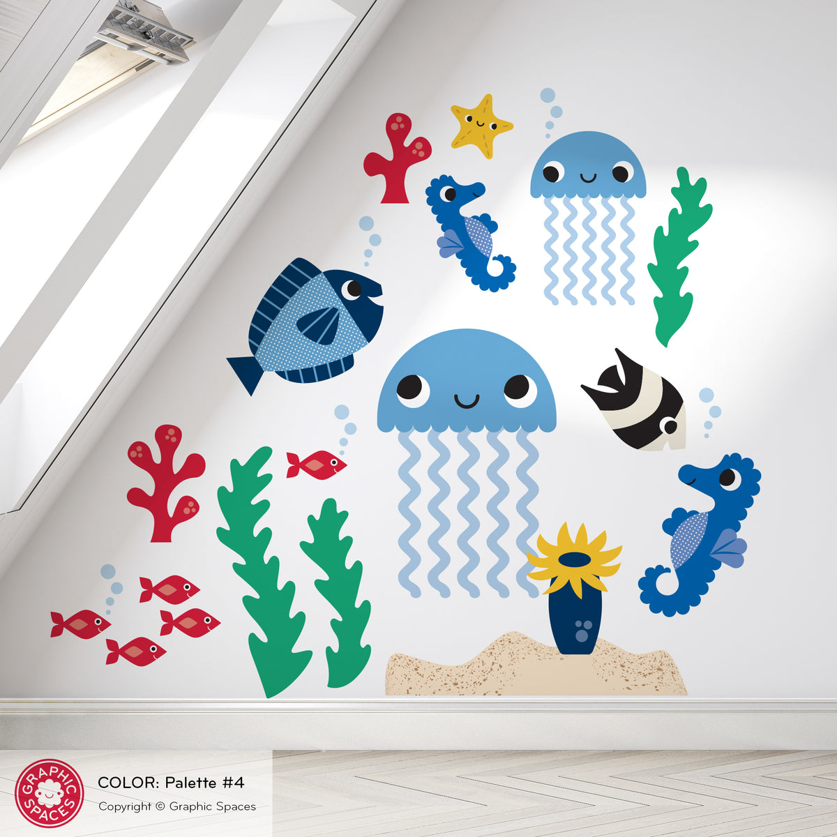 Jellyfish &amp; Ocean Friends Peel-and-Stick Wall Decals