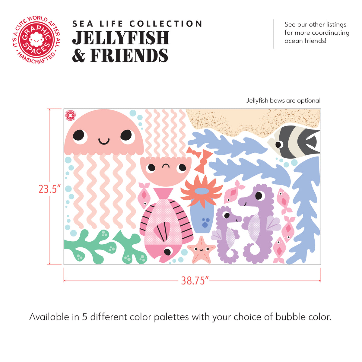 Jellyfish &amp; Ocean Friends Peel-and-Stick Wall Decals