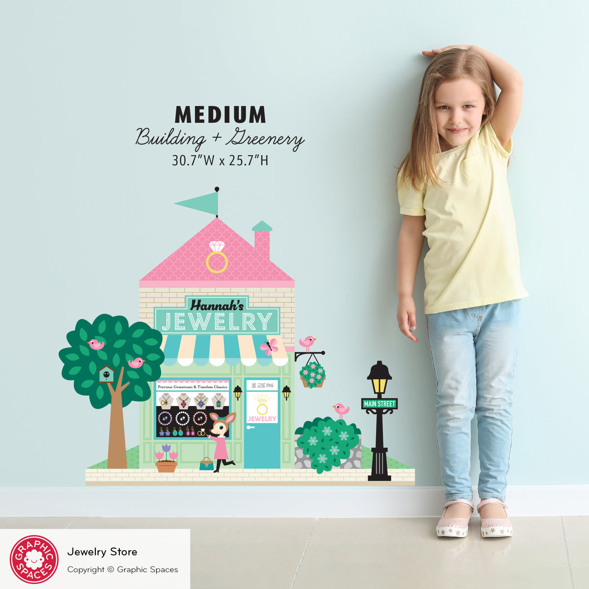 Wall Decal - Happy Town Jewelry Shop (Personalized)