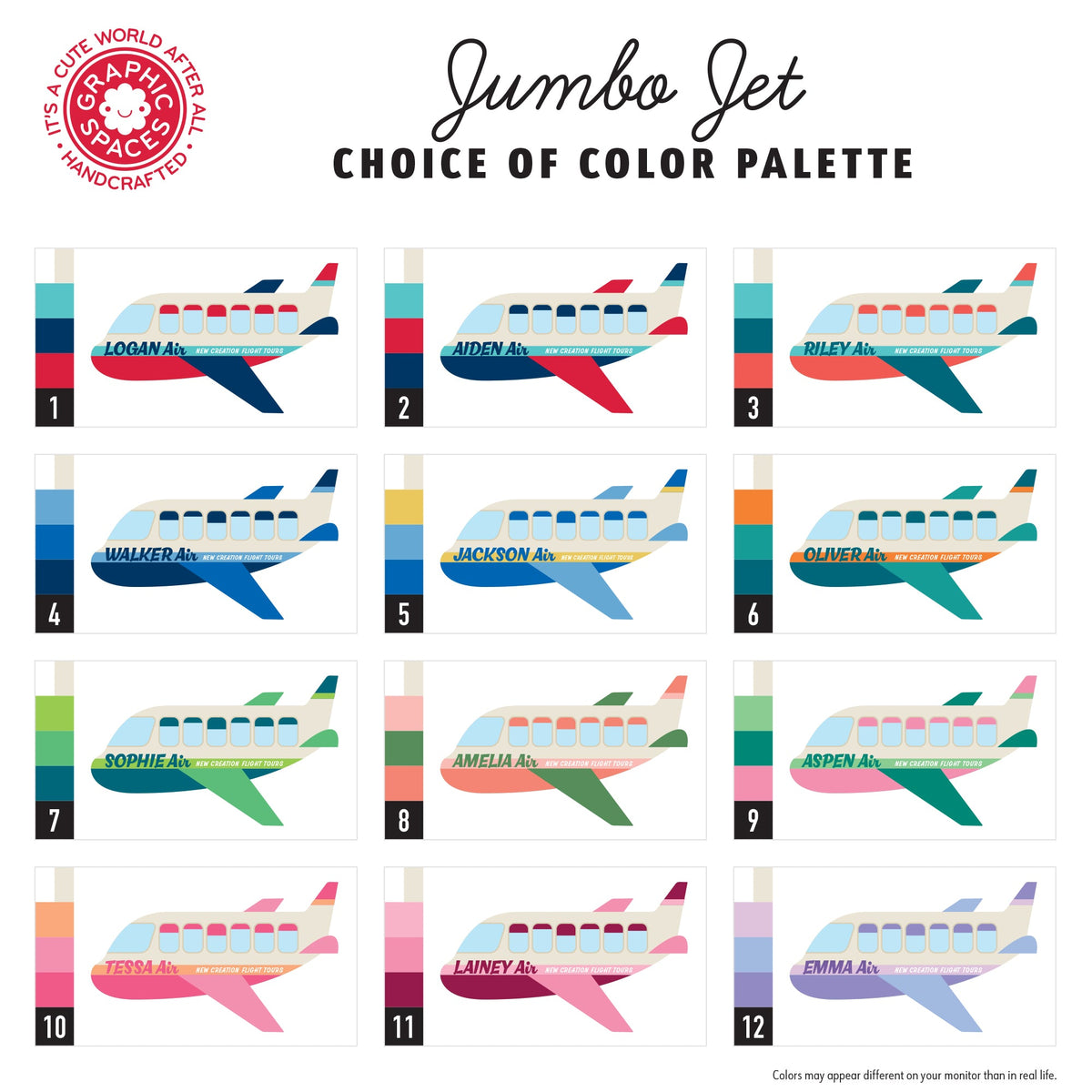 Wall Decal - Jumbo Jet &amp; Animal Passengers (Personalized, Boy)