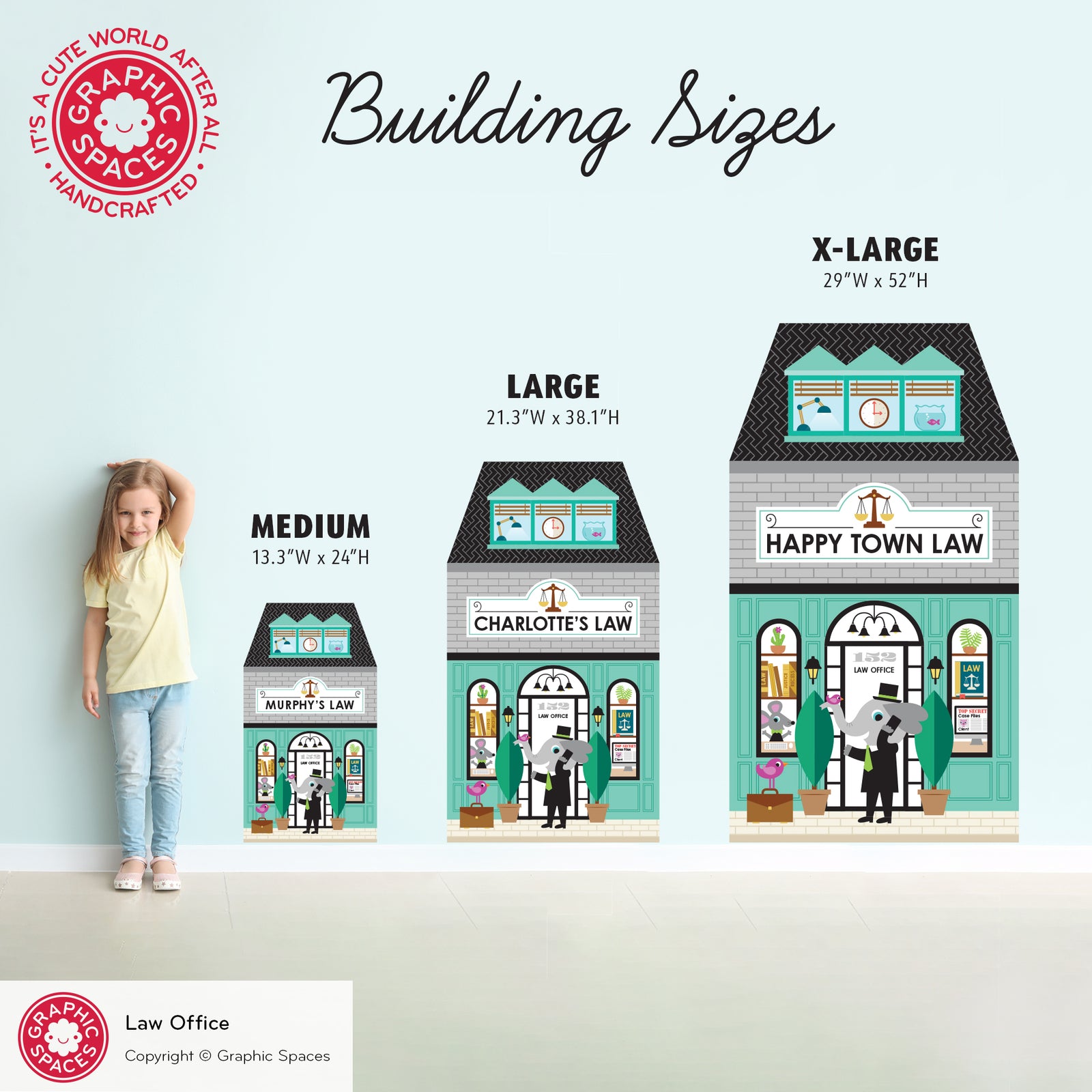 Kids Wall Decal - Happy Town Law Office (Personalized) - Graphic Spaces