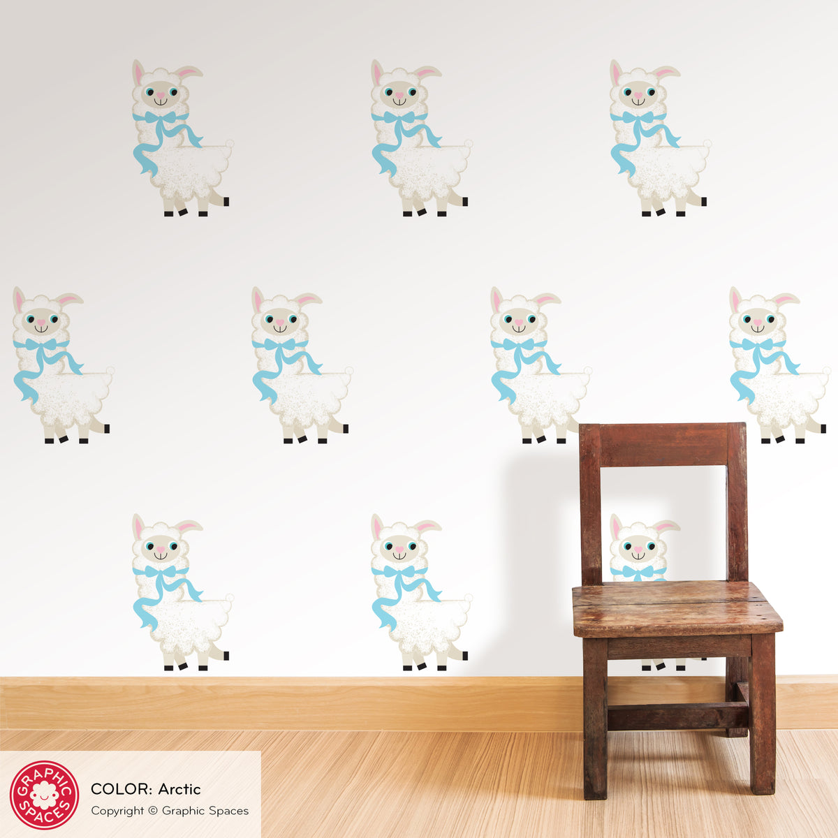 Llama Scatter Fabric Wall Decals - Pack of 14