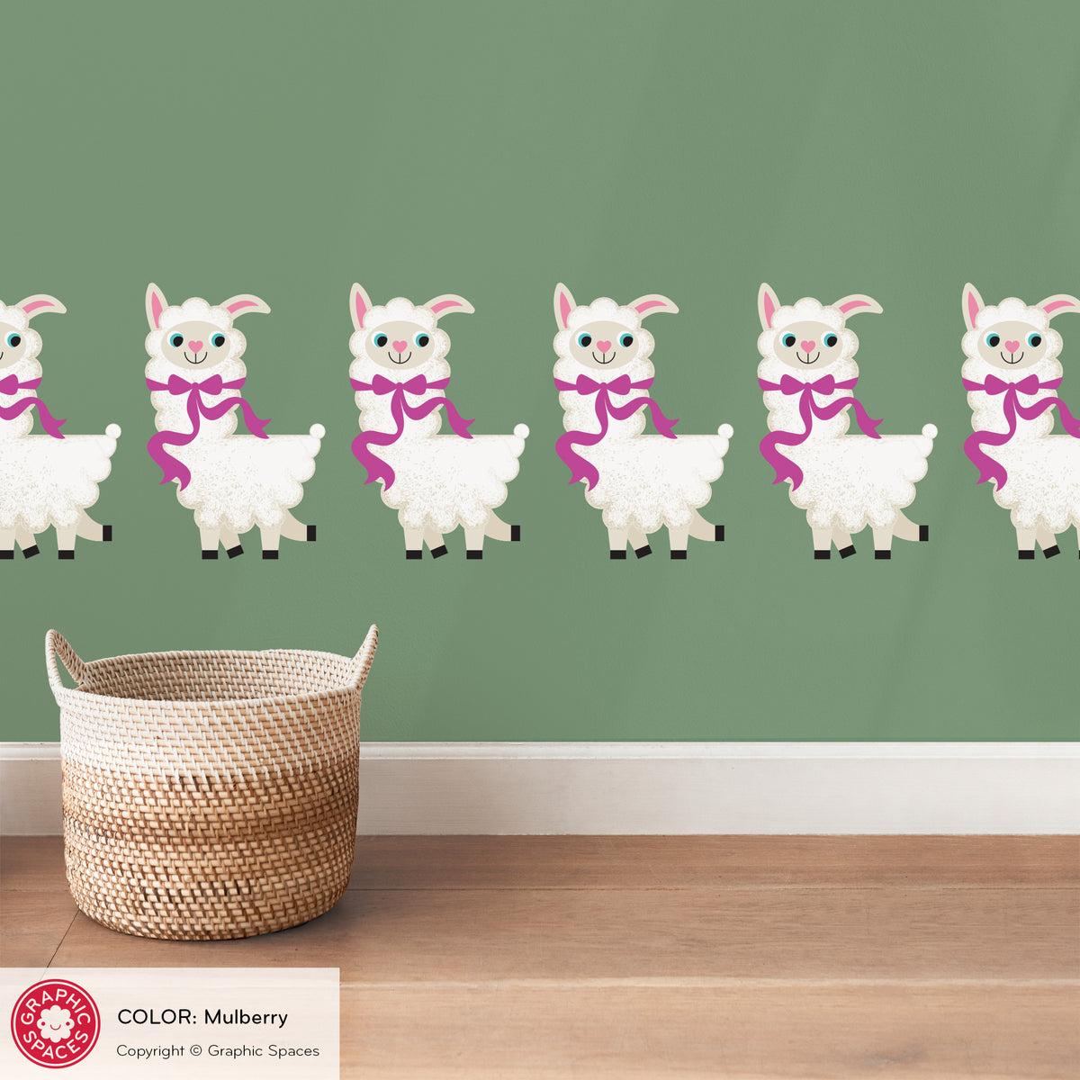 Llama Scatter Fabric Wall Decals - Pack of 14