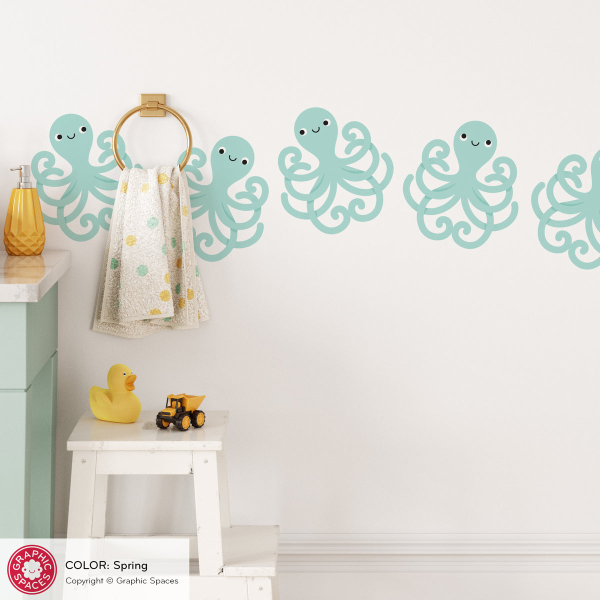 Octopus Scatter Fabric Wall Decals - Pack of 10