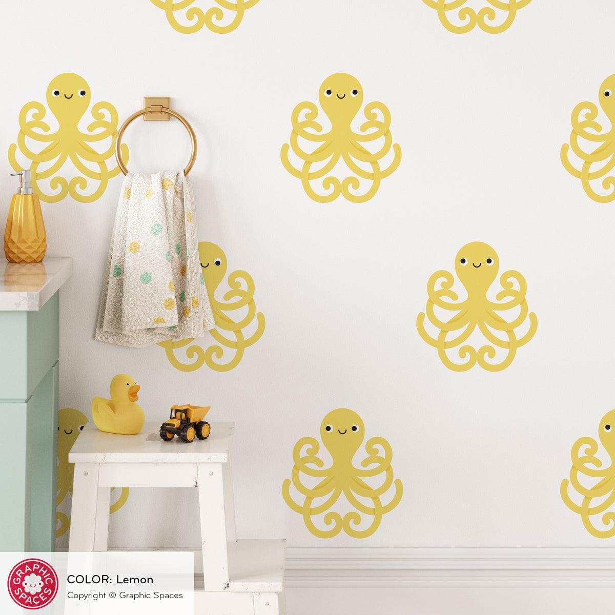 Octopus Scatter Fabric Wall Decals - Pack of 10