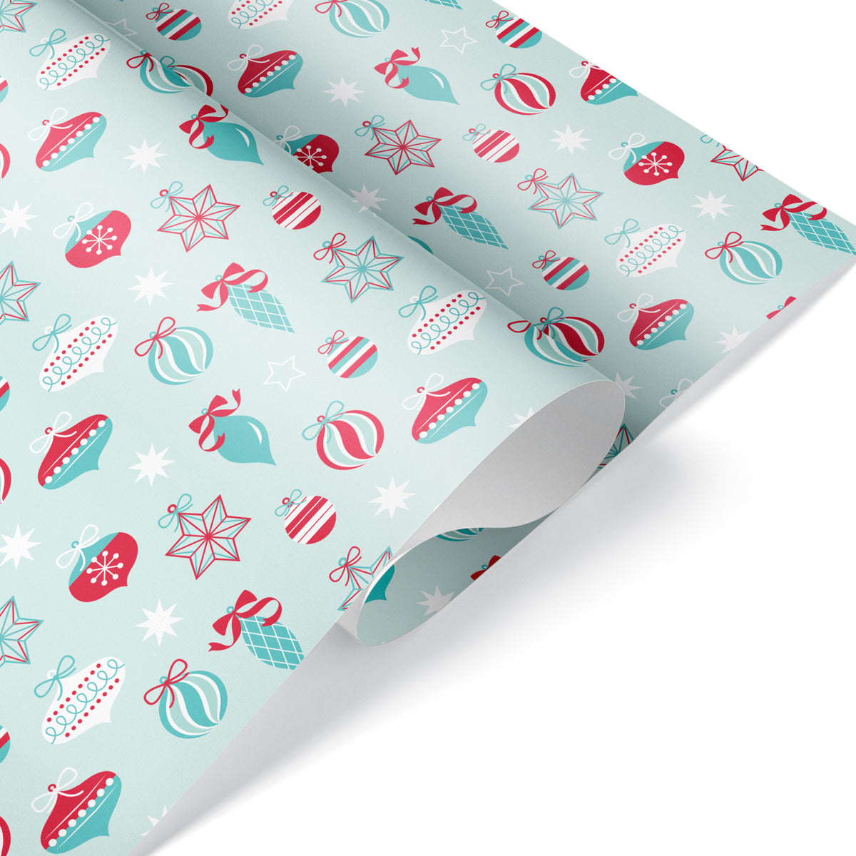 Retro Ornament Christmas Wrapping Paper - BLUE