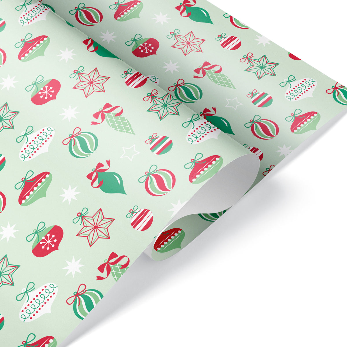 Wrapping Paper - Christmas Retro Ornament (Green)