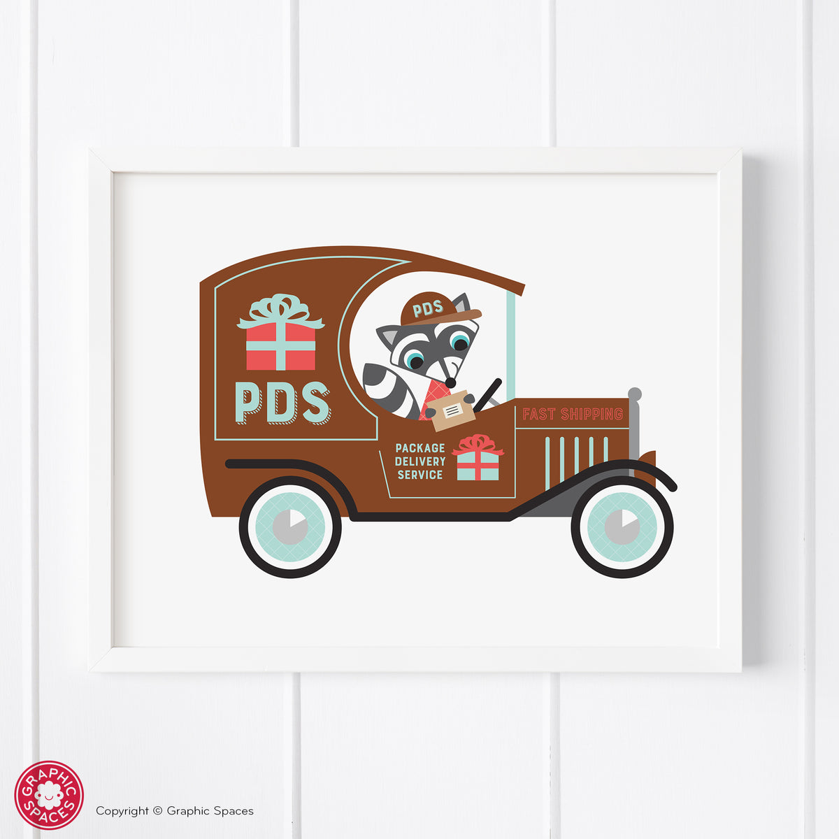 Animals in Trucks Art Prints - Set of 4