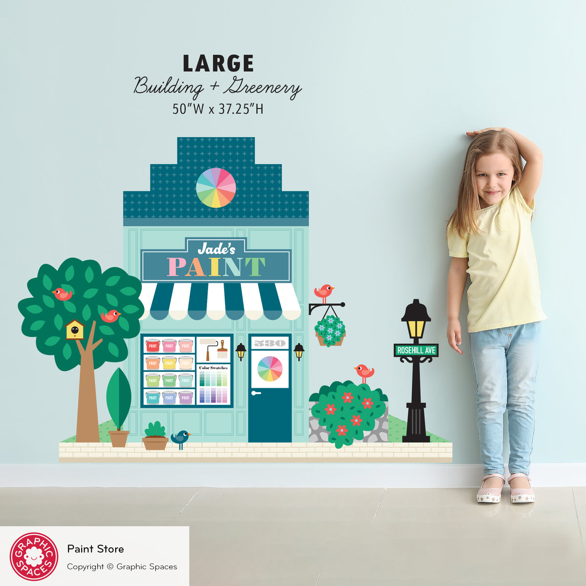 Paint Store Wall Decal - Happy Town