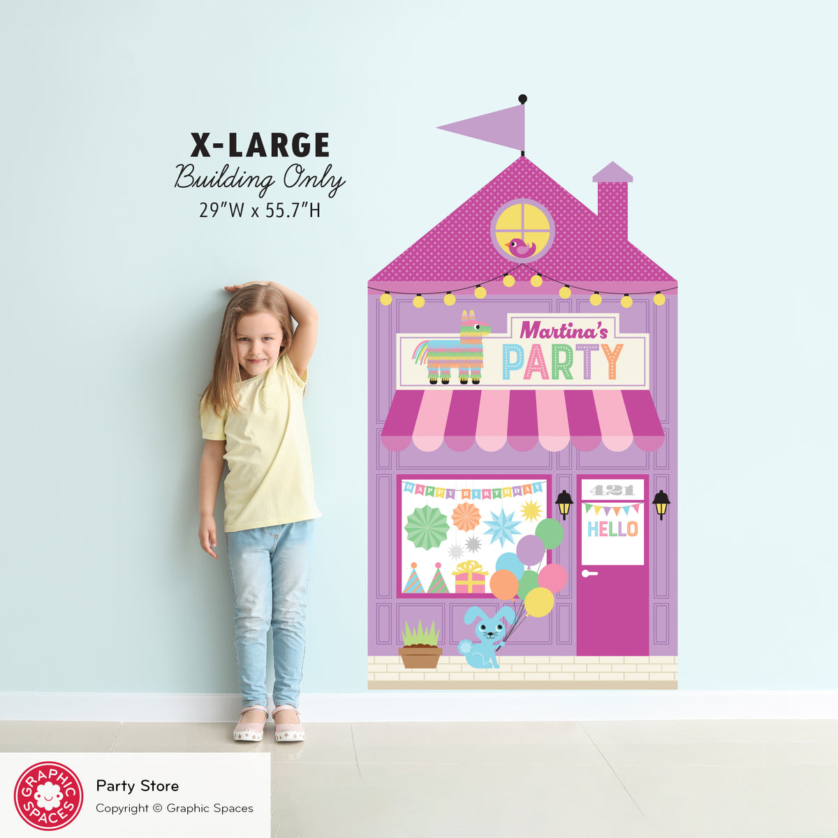 Wall Decal - Happy Town Party Shop (Personalized)