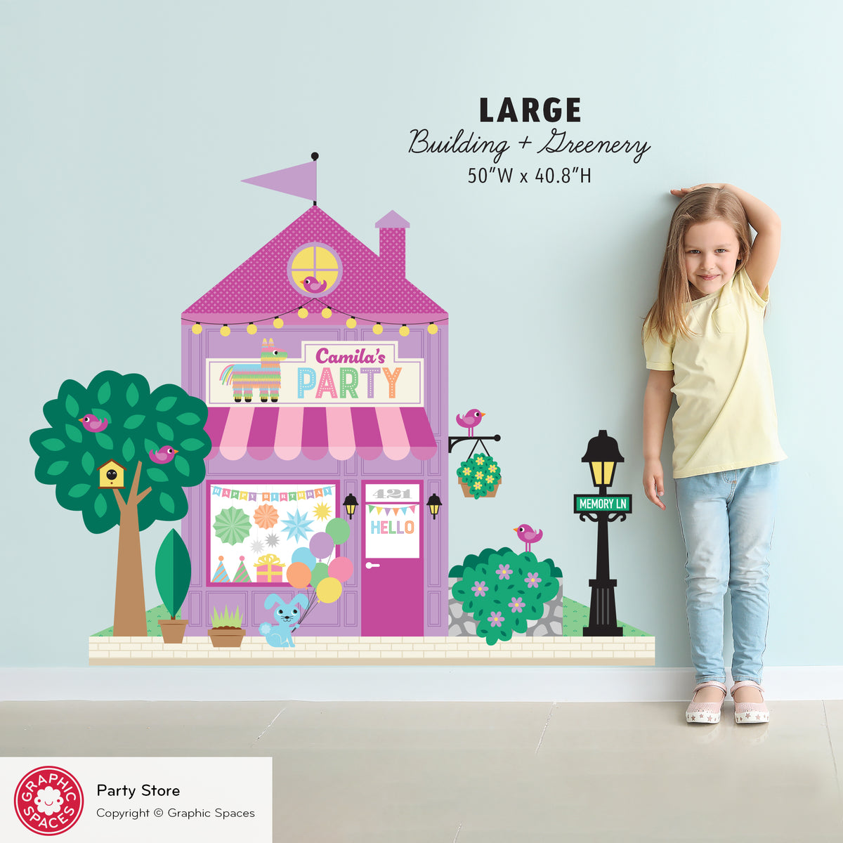 Wall Decal - Happy Town Party Shop (Personalized)
