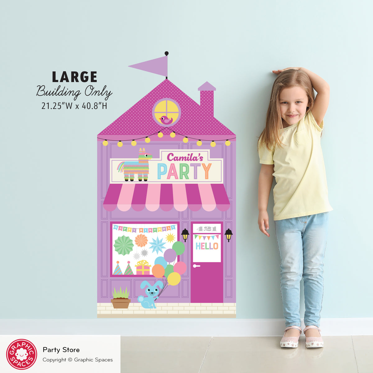 Party Shop Fabric Wall Decal - Happy Town