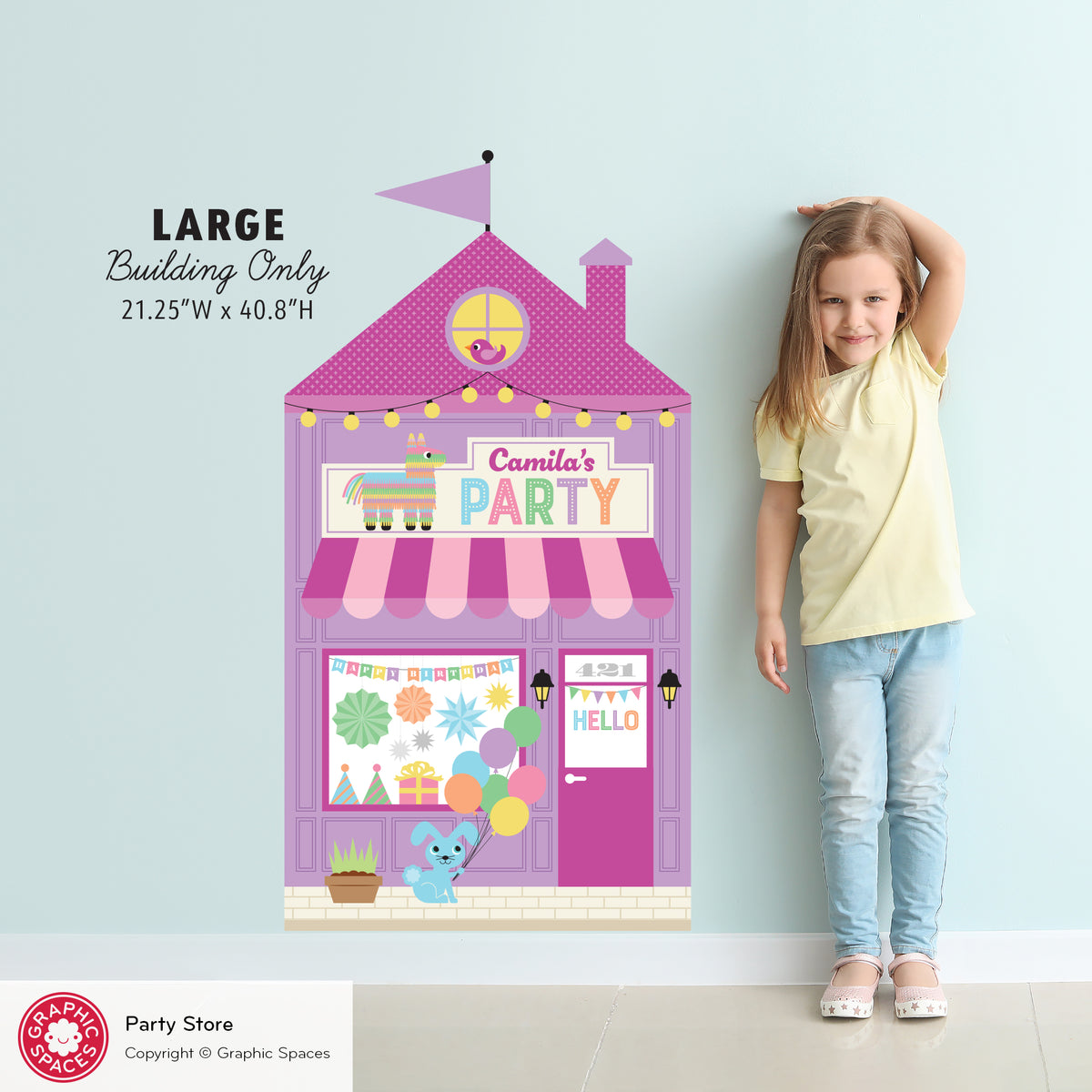 Wall Decal - Happy Town Party Shop (Personalized)