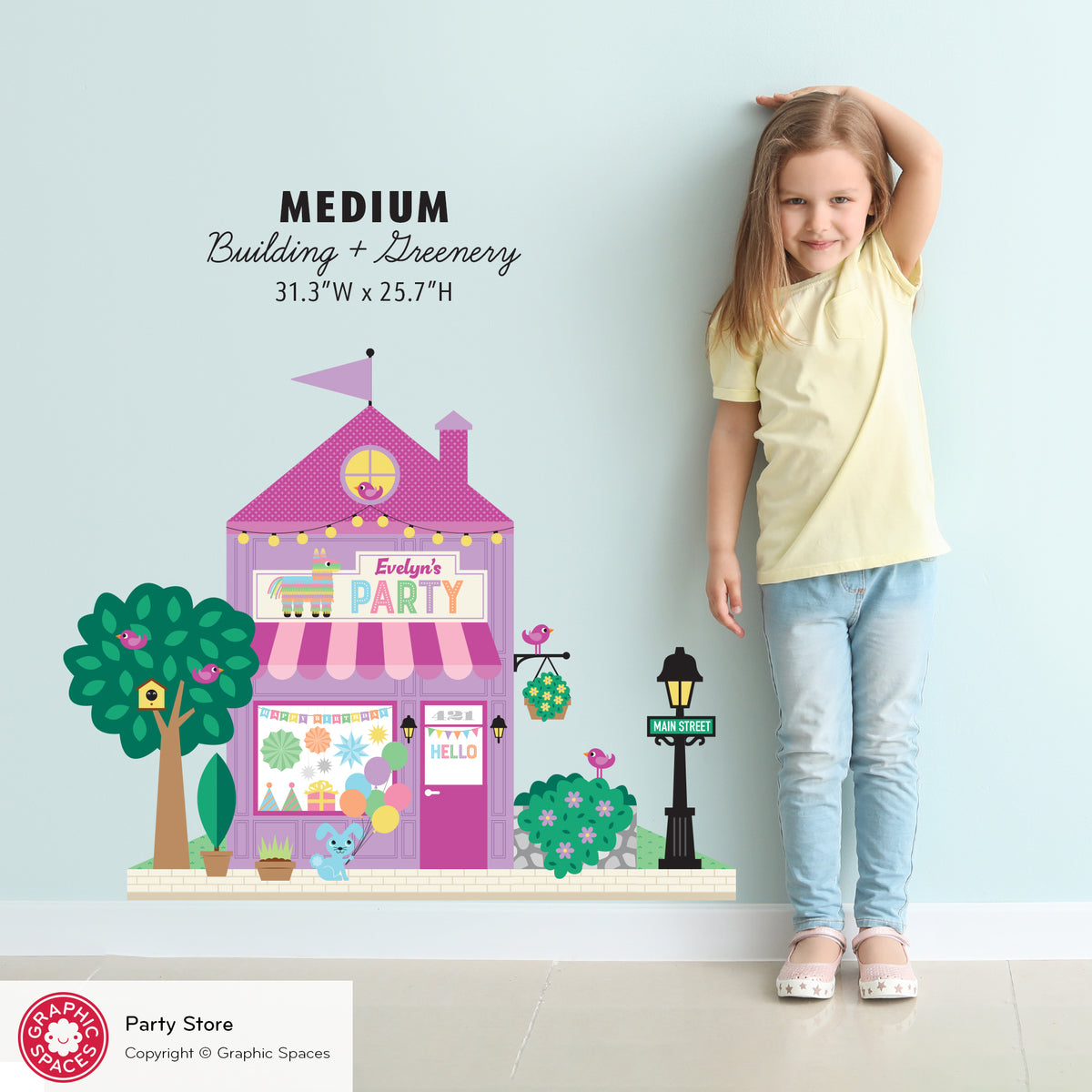 Wall Decal - Happy Town Party Shop (Personalized)