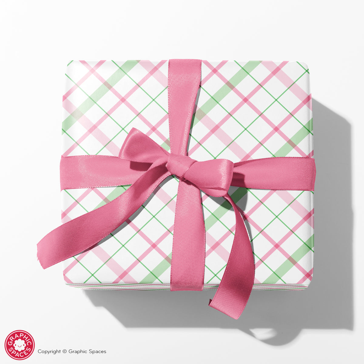 Plaid Wrapping Paper - PINK &amp; GREEN