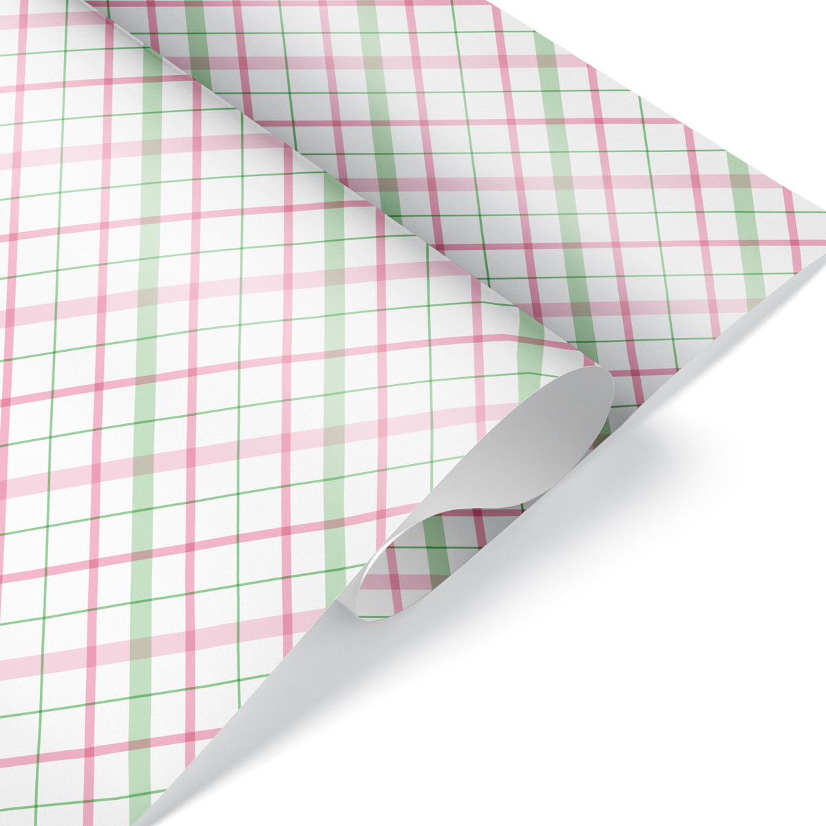 Plaid Wrapping Paper - PINK &amp; GREEN