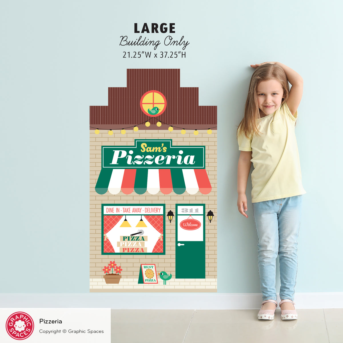Pizzeria Fabric Wall Decal - Happy Town