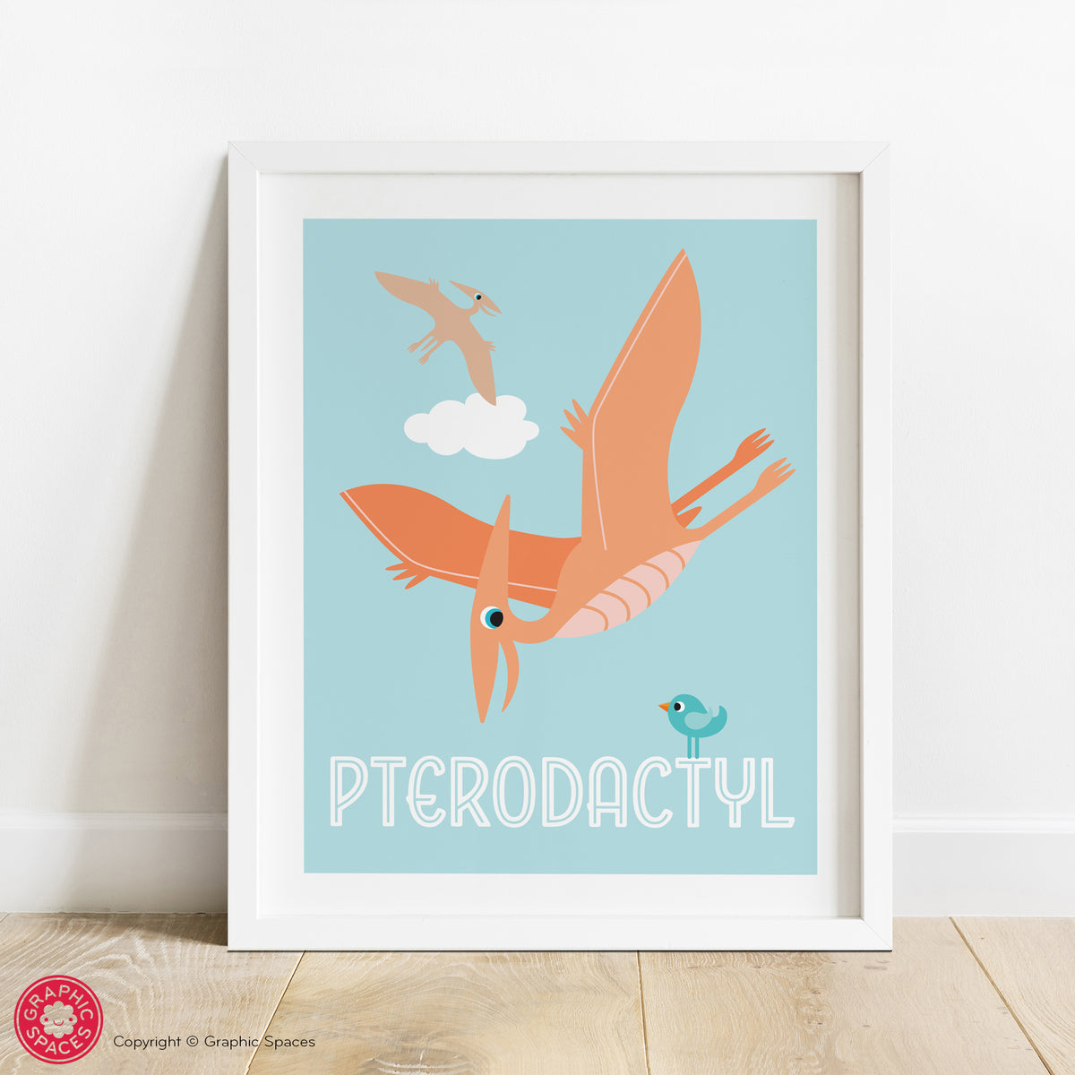 Pterodactyl nursery art print.