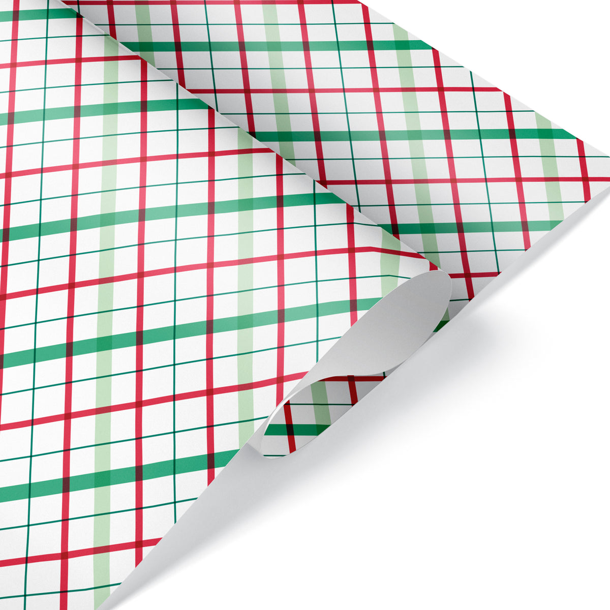 Christmas Plaid Wrapping Paper - RED &amp; GREEN
