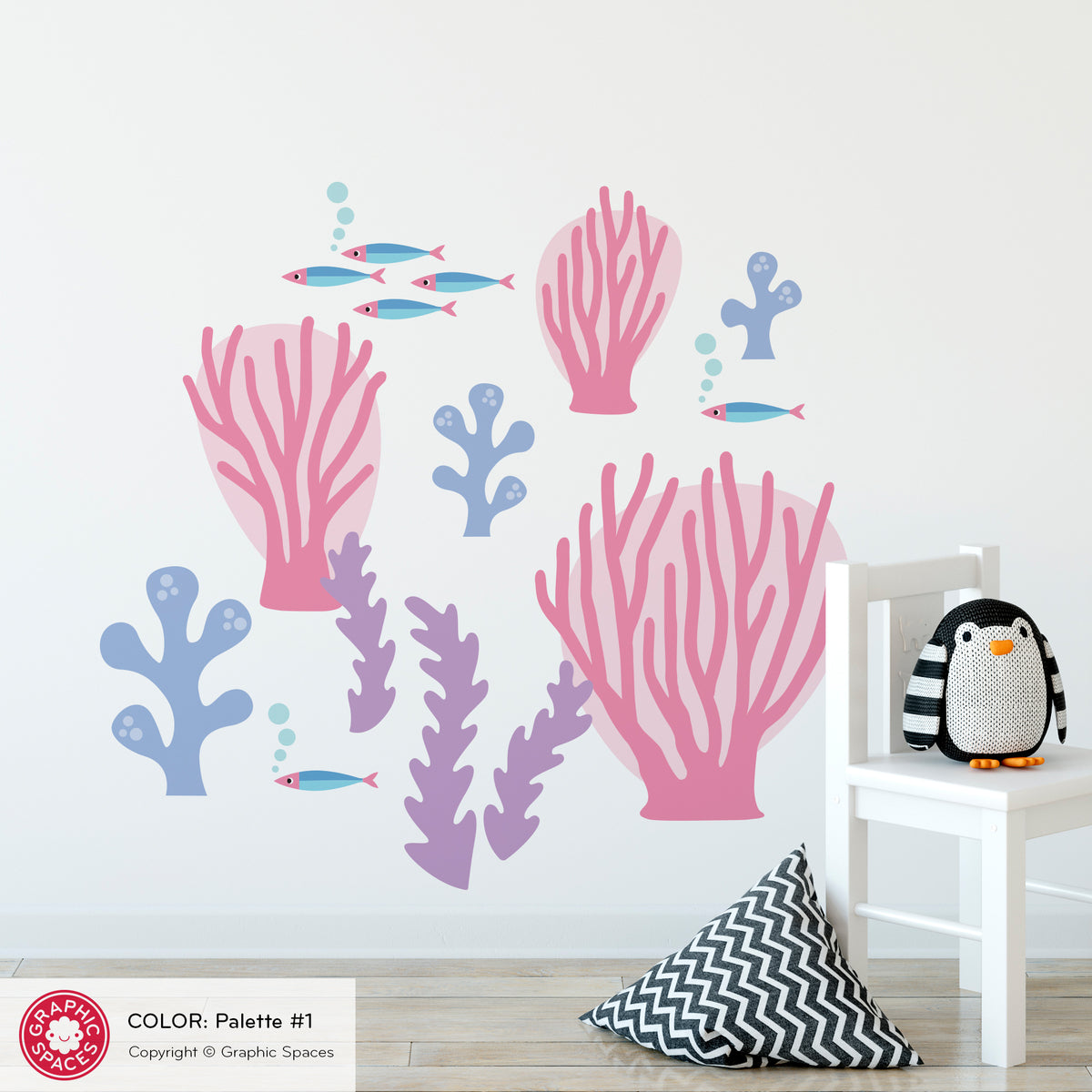 Sea Coral Peel-and-Stick Wall Decals - Set #1