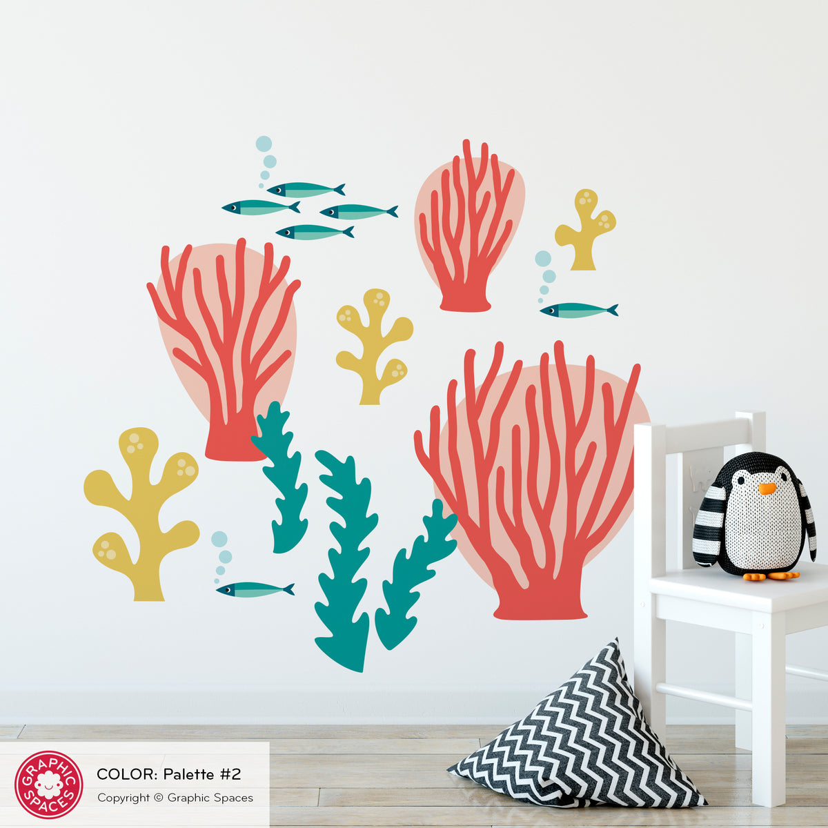 Sea Coral Peel-and-Stick Wall Decals - Set #1