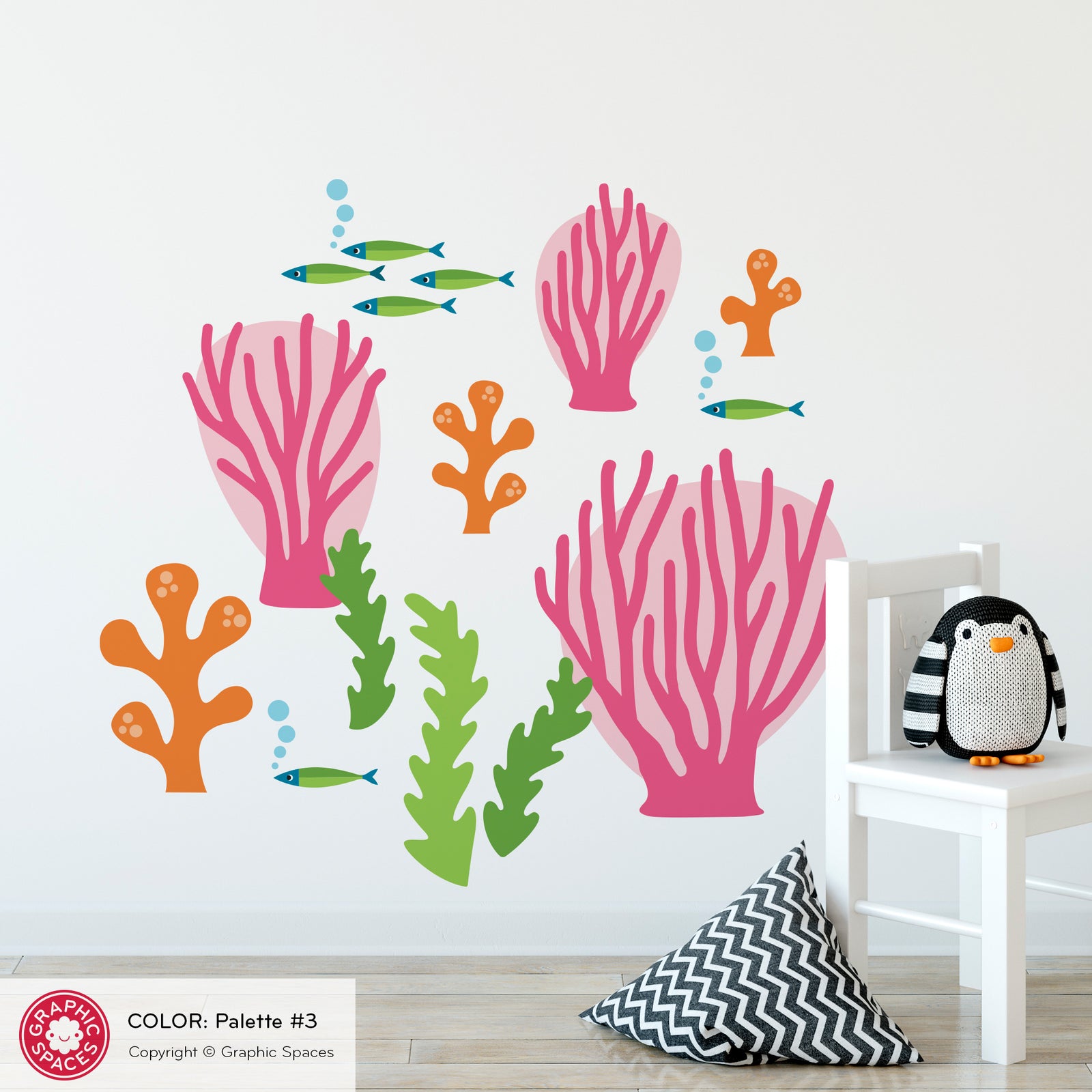 Wall Decal - Sea Coral (Set #1) Tropical Palette #3 - Graphic Spaces