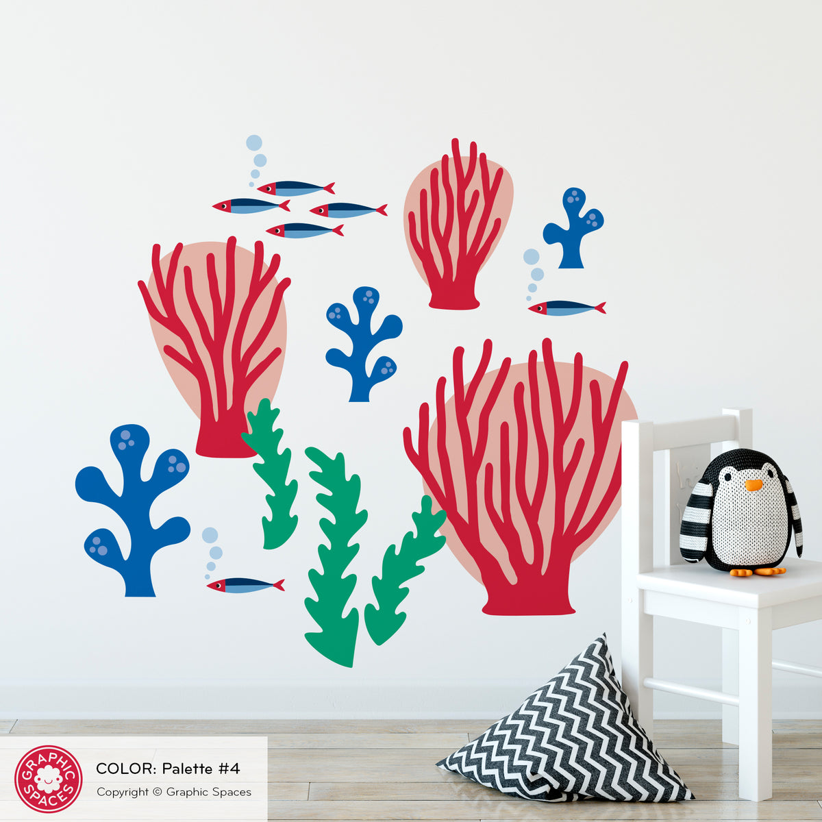 Sea Coral Peel-and-Stick Wall Decals - Set #1