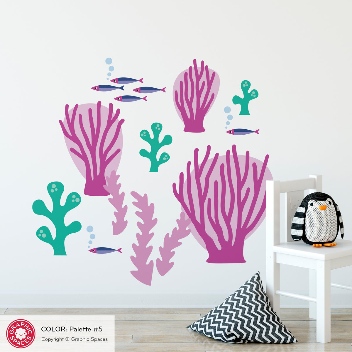 Sea Coral Peel-and-Stick Wall Decals - Set #1