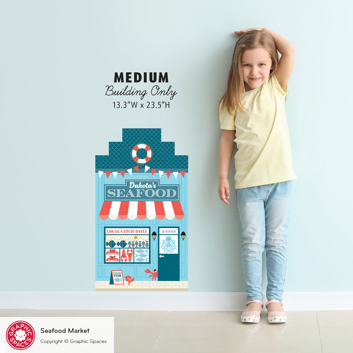 Wall Decal - Happy Town Seafood Market (Personalized)