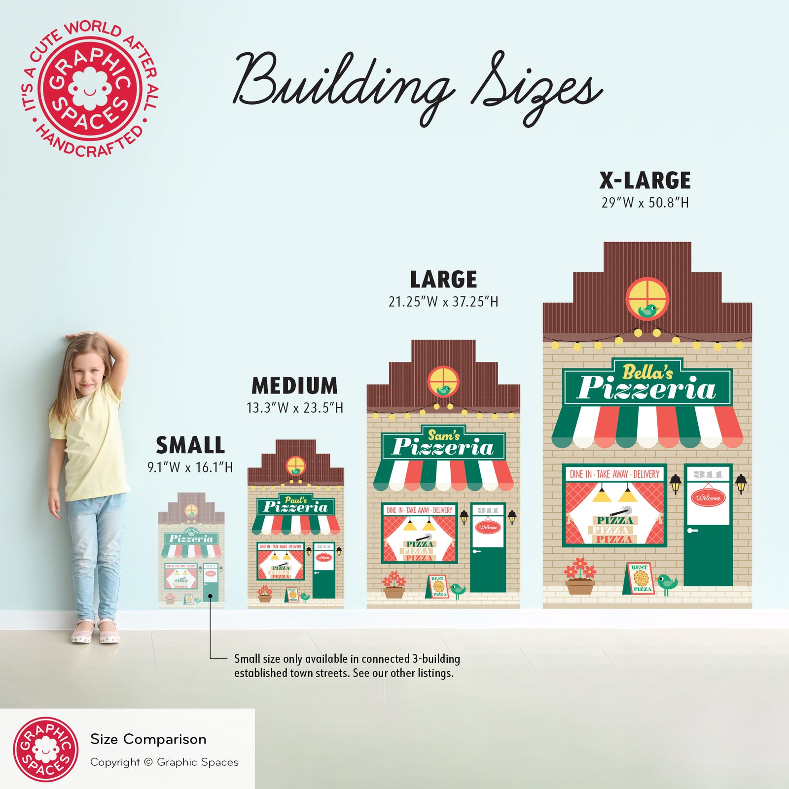 Kids Wall Decal - Happy Town Pizzeria - Graphic Spaces