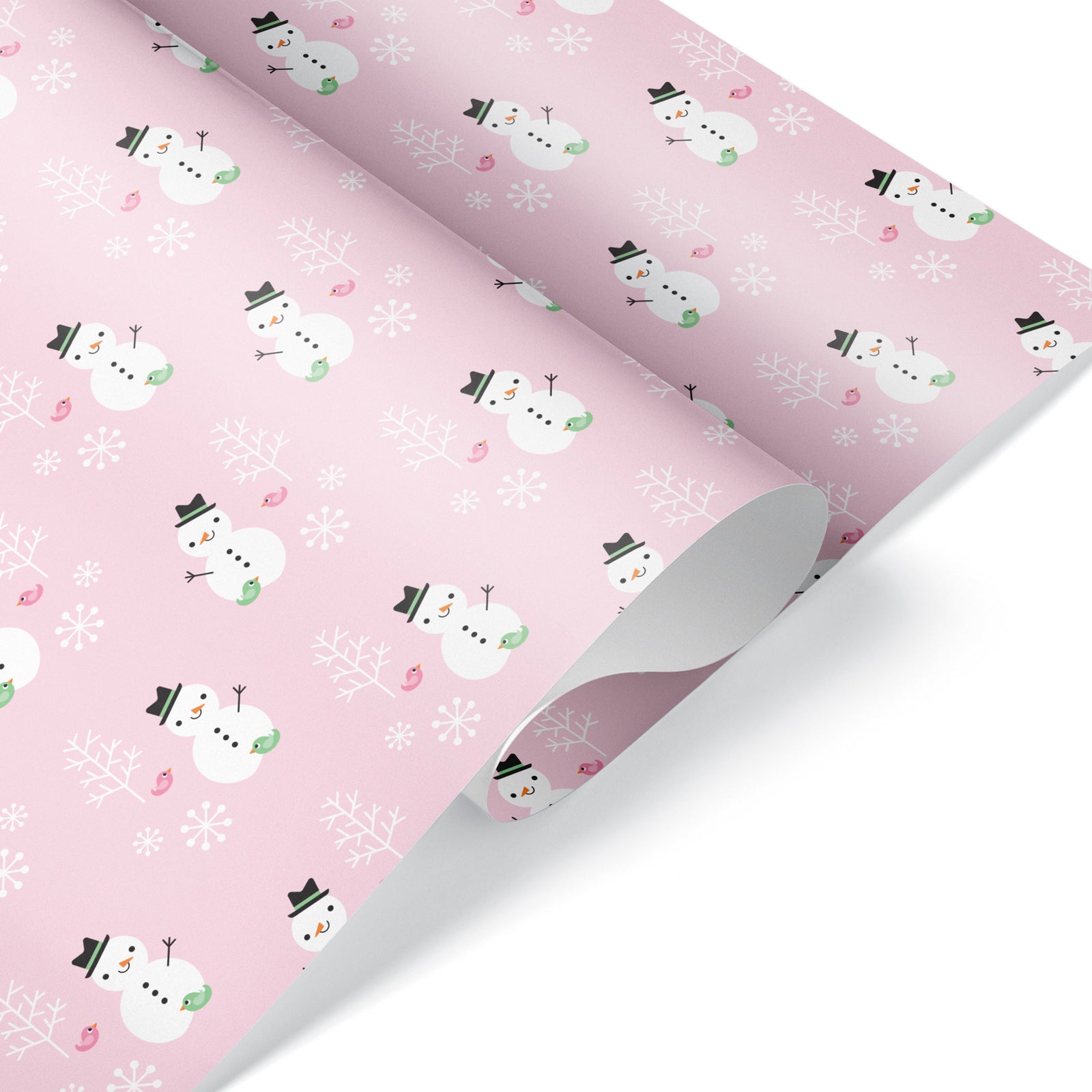 Wrapping Paper - Pastel Snowman (Pink) - Graphic Spaces