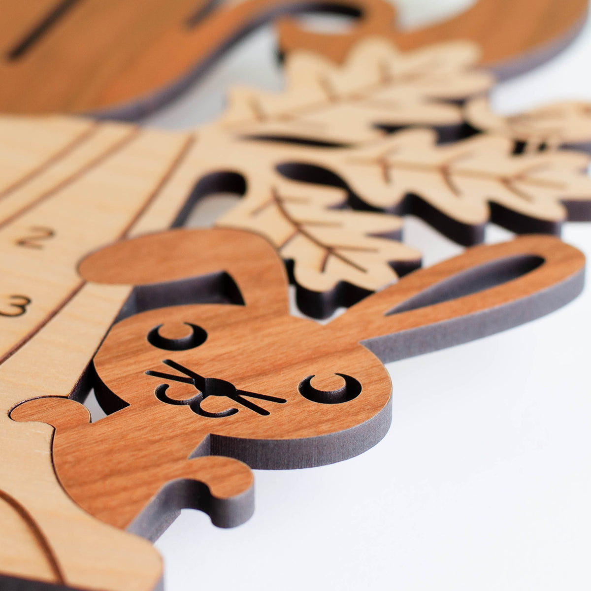 Wooden Squirrel Nursery Wall Clock.