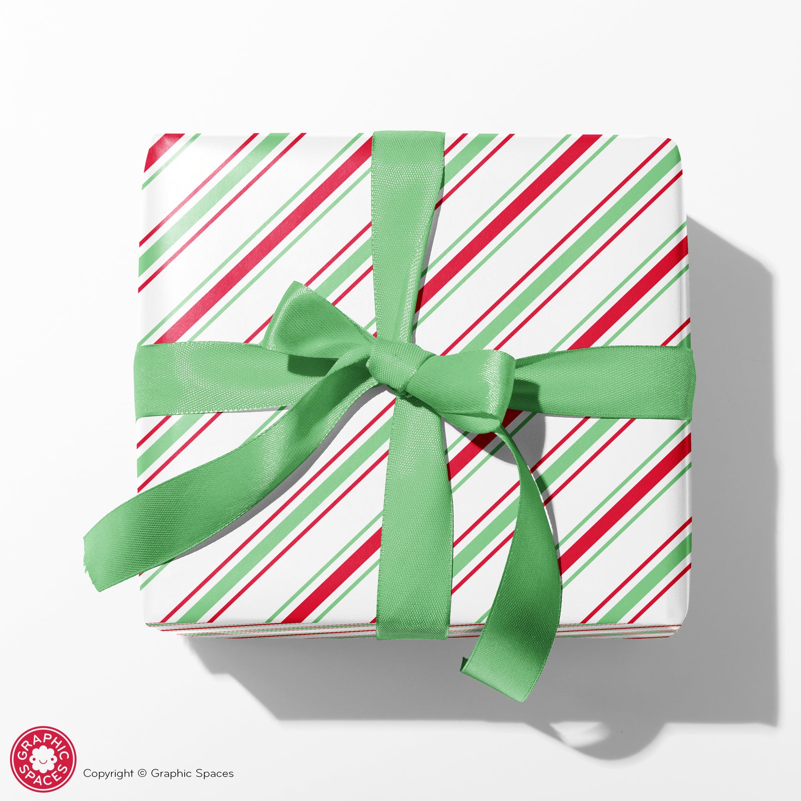 Wrapping Paper - Stripes (Red & Light Green) - Graphic Spaces