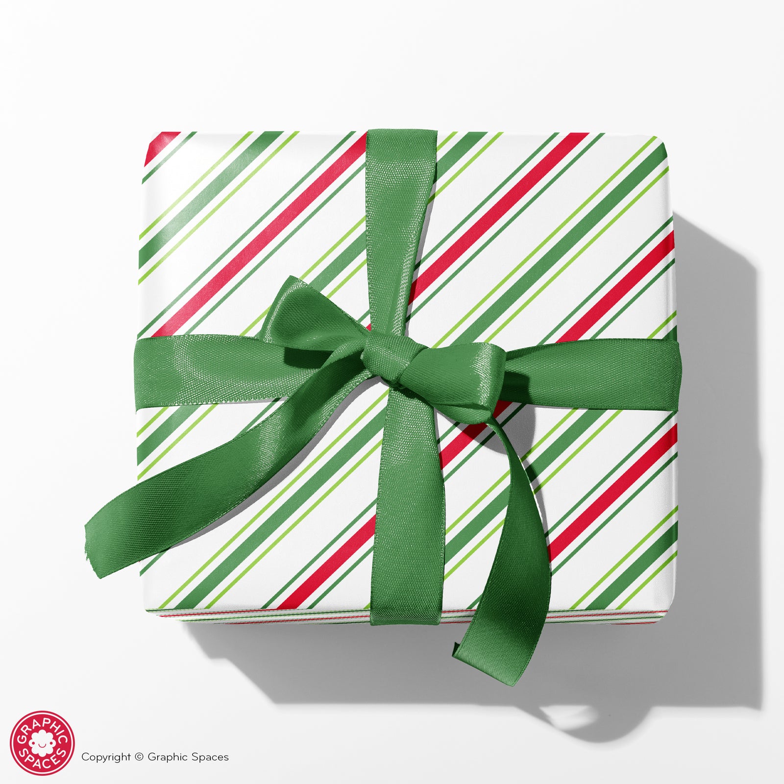 Wrapping Paper - Stripes (Red & Lime Green) - Graphic Spaces