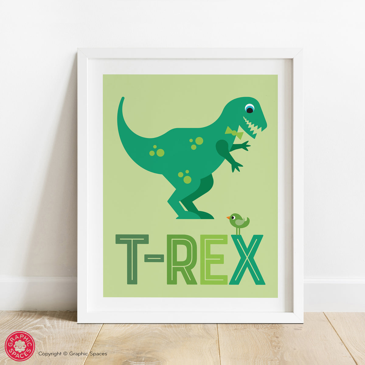 T-Rex nursery art print.