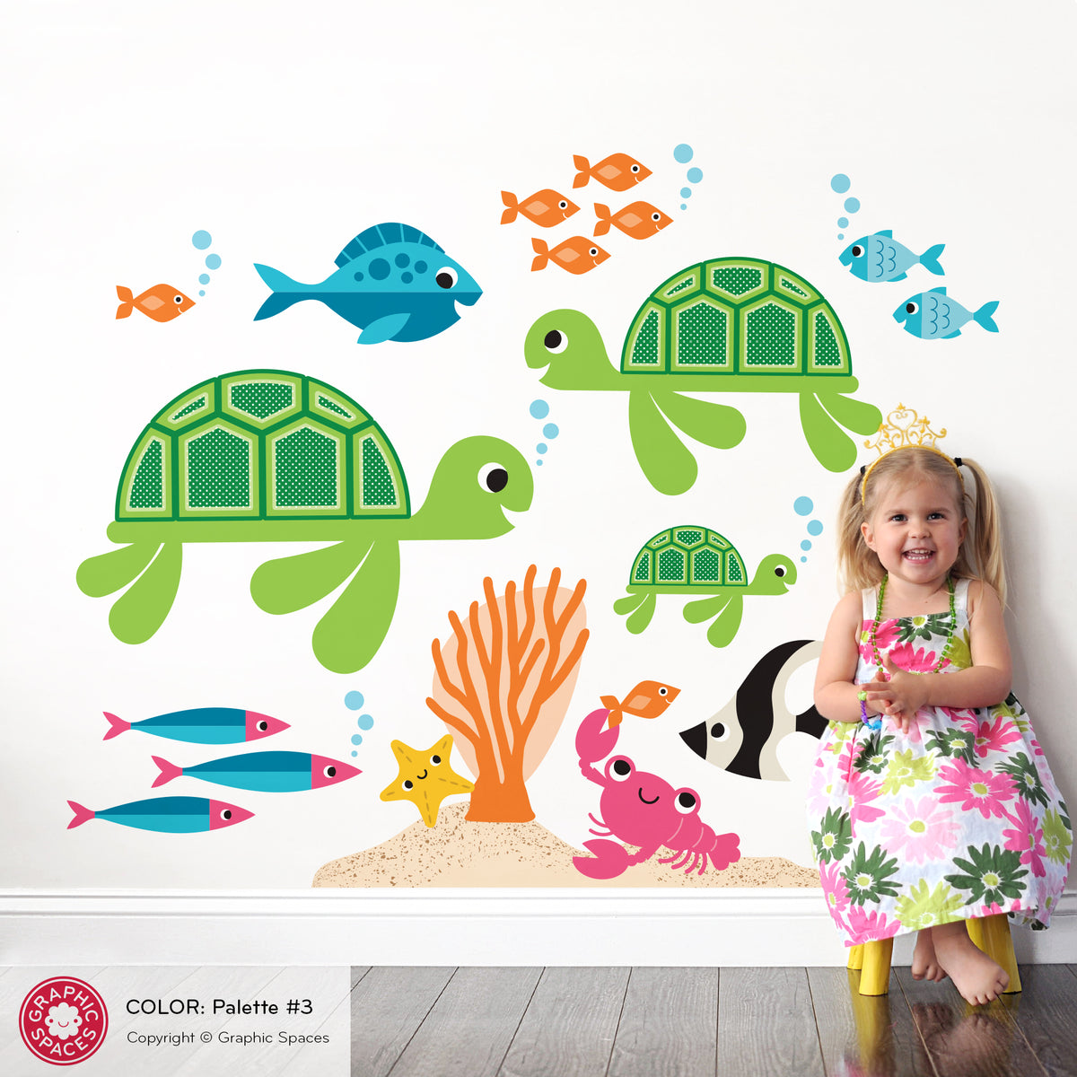 Sea Turtle &amp; Ocean Friends Peel-and-Stick Wall Decals