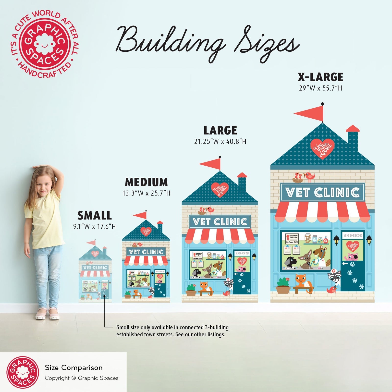 Kids Wall Decal - Happy Town Veterinary Clinic (Personalized) - Graphic Spaces