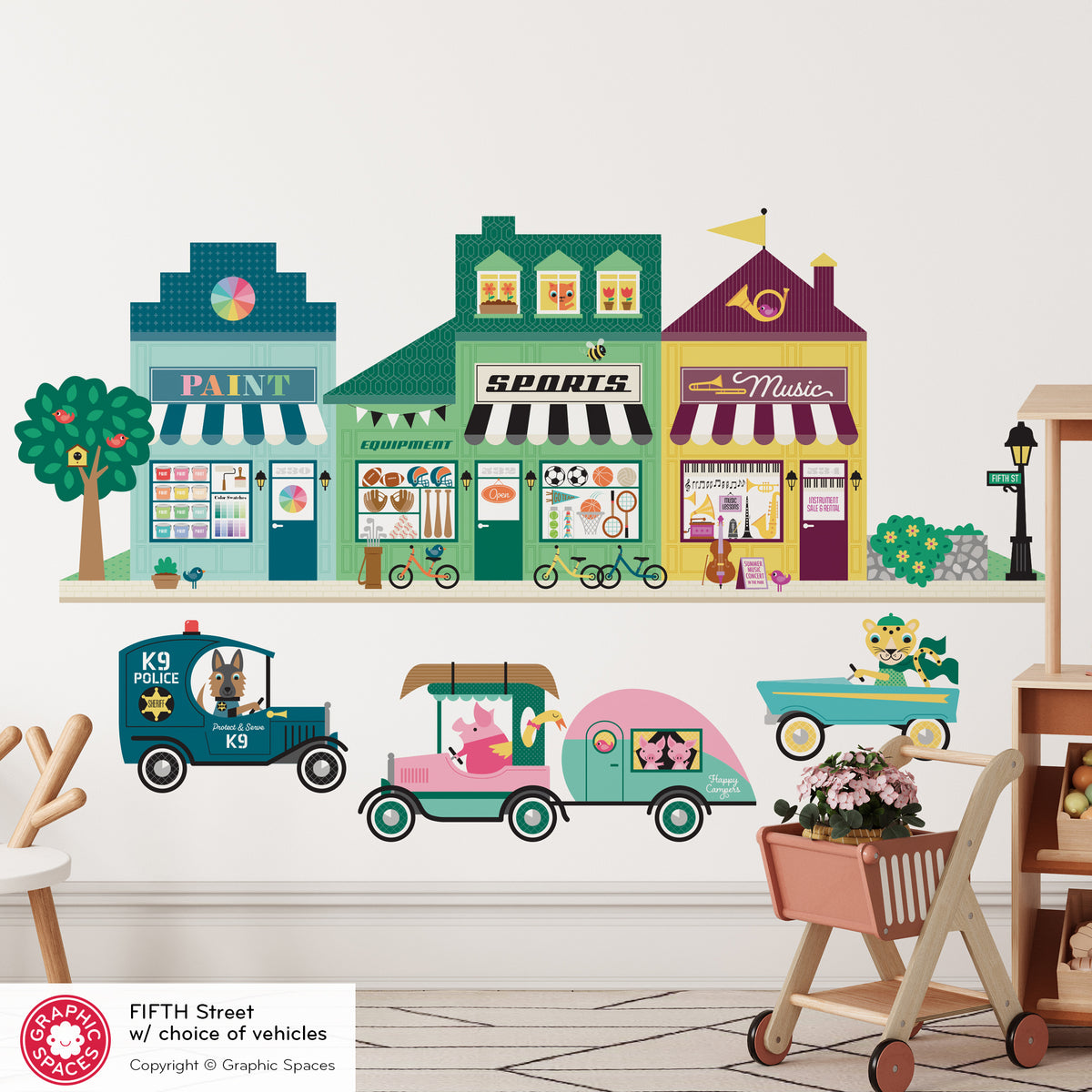 Animals in Vehicles Fabric Wall Decals - Your Choice, Pack of 4