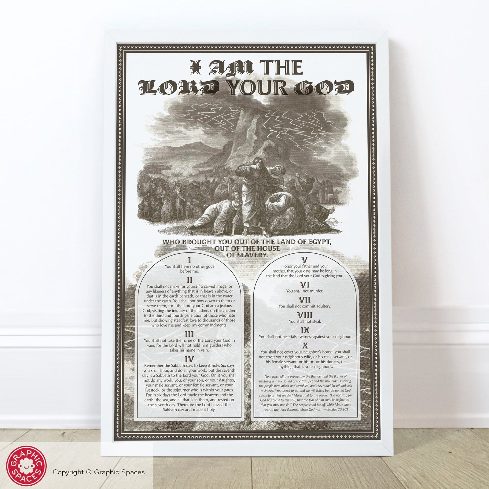 Poster - Ten Commandments (Exodus 20:2 - 21) - Graphic Spaces