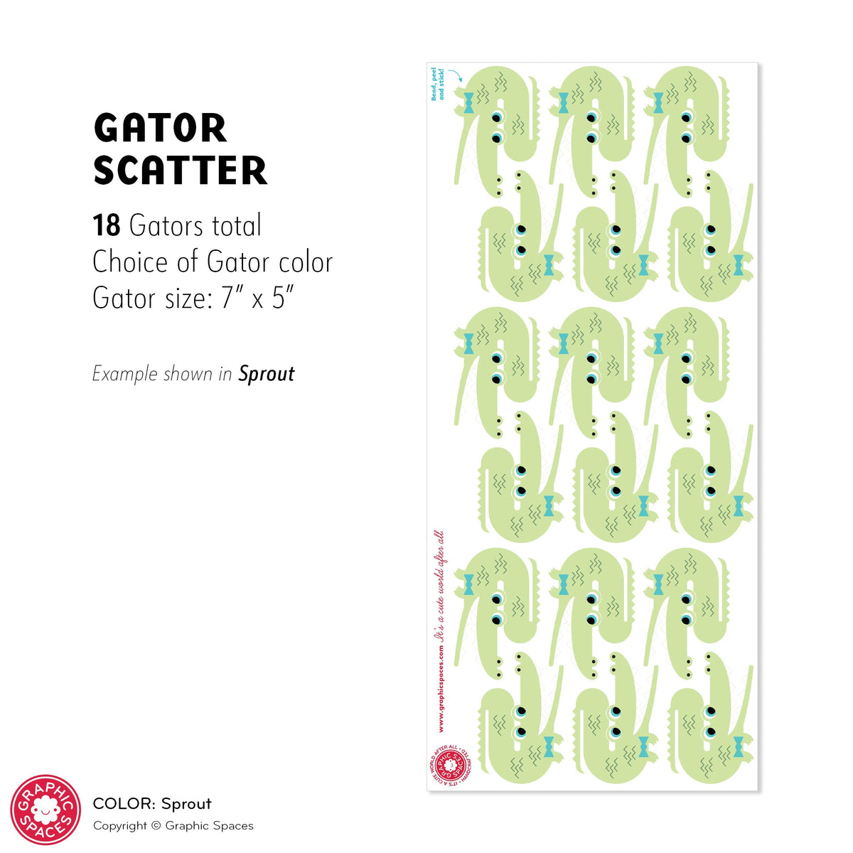 Wall Decal - Alligator Scatter (Pack of 18) - Graphic Spaces