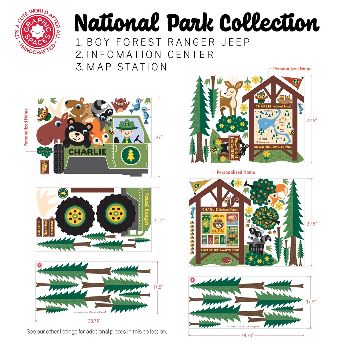 Wall Decal - Jeep Forest Ranger Collection (Personalized, Boy) - Graphic Spaces
