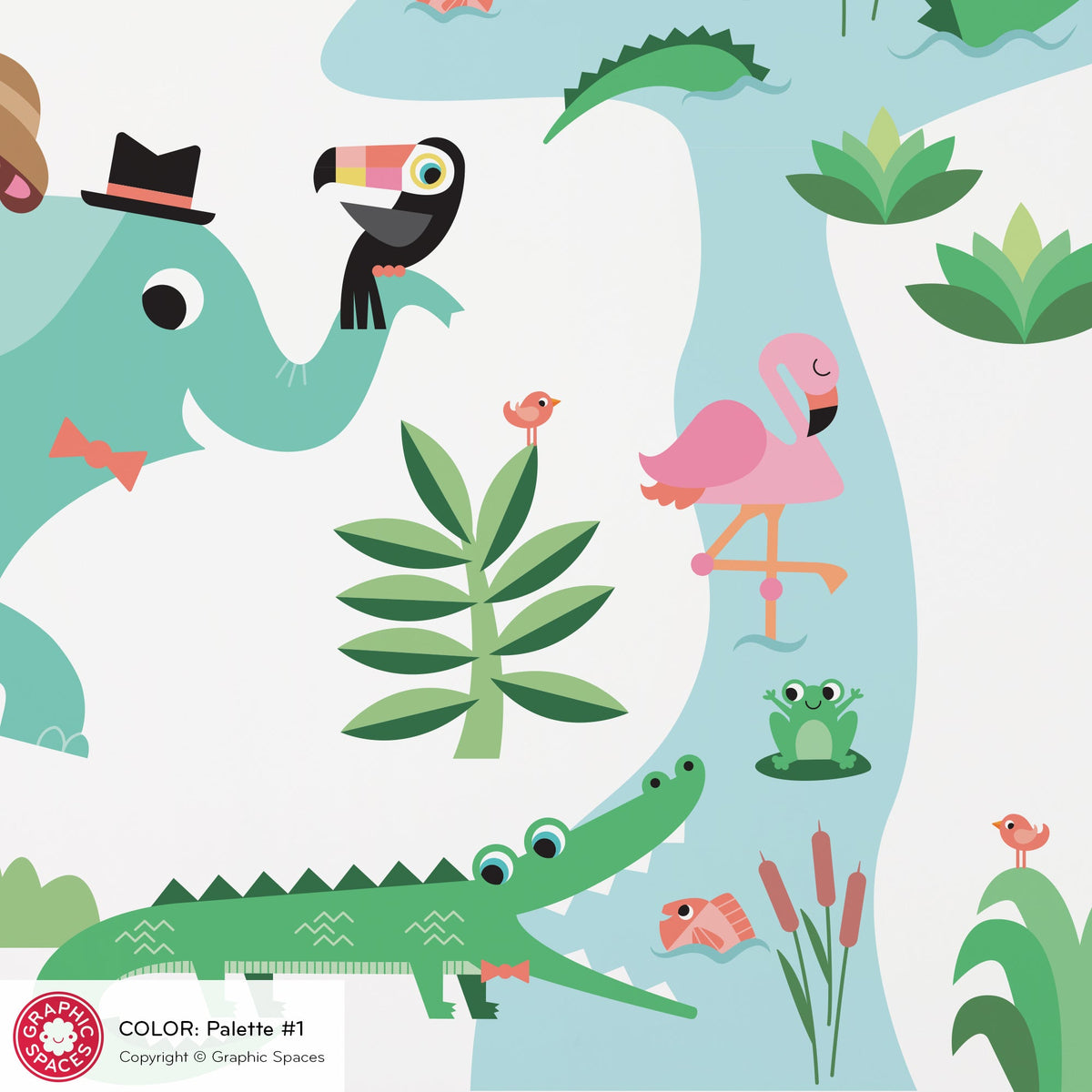 Wall Decal - Large Safari Animal Collection (Personalized) - Graphic Spaces