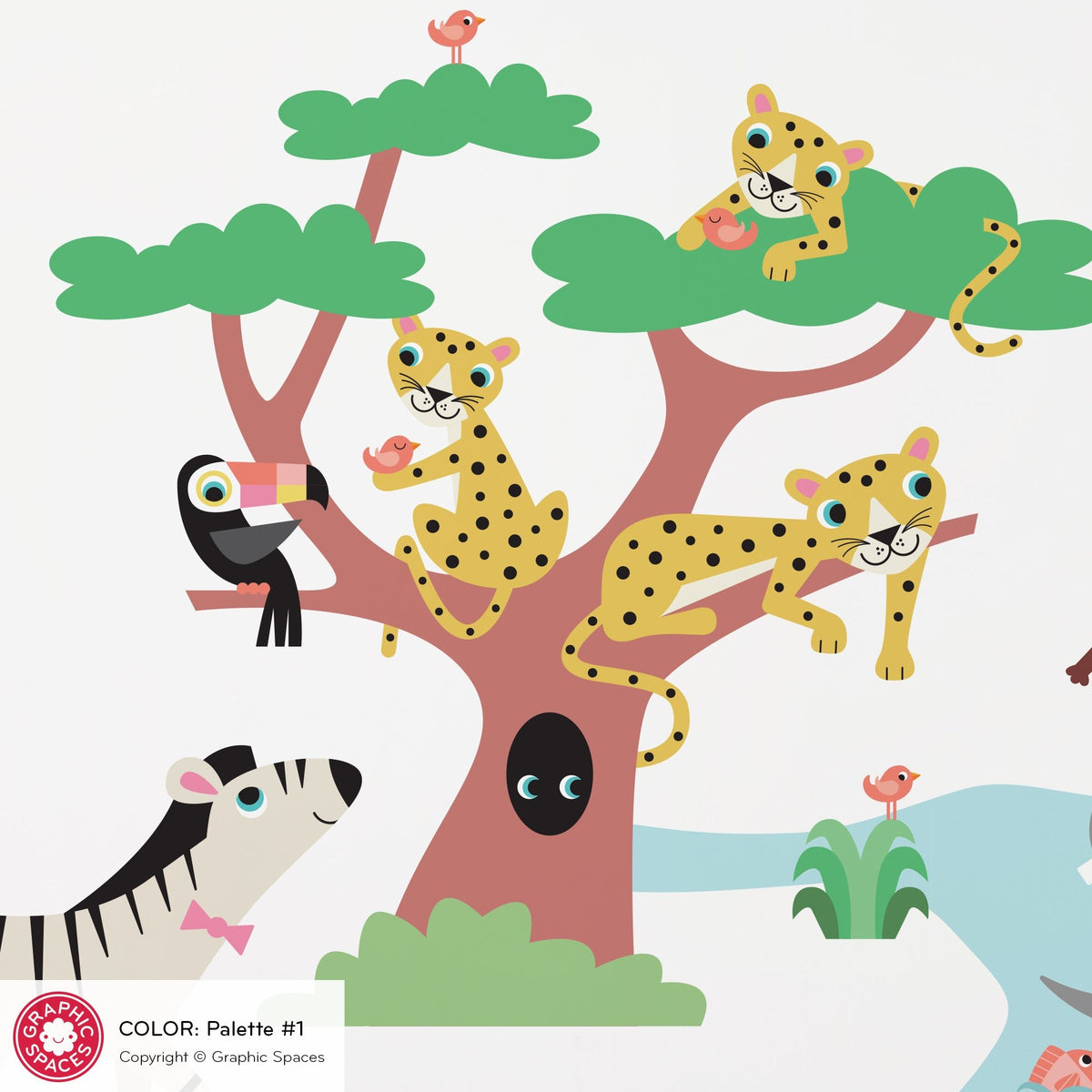 Wall Decal - Large Safari Animal Collection (Personalized) - Graphic Spaces